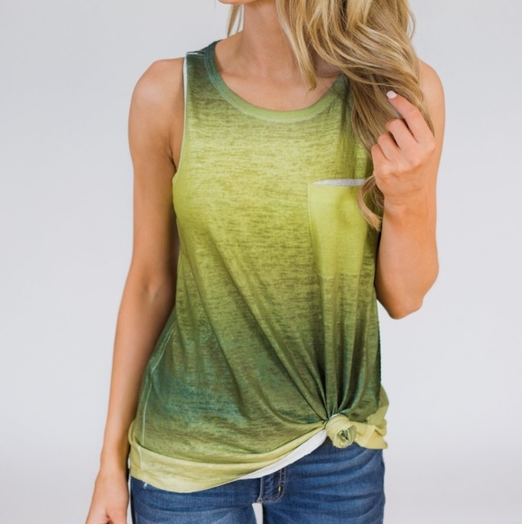 Green ombre pocket tank - Picture 5 of 7